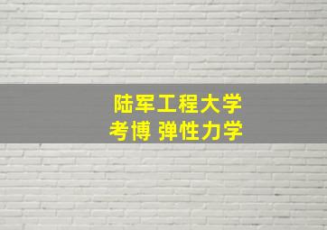 陆军工程大学考博 弹性力学